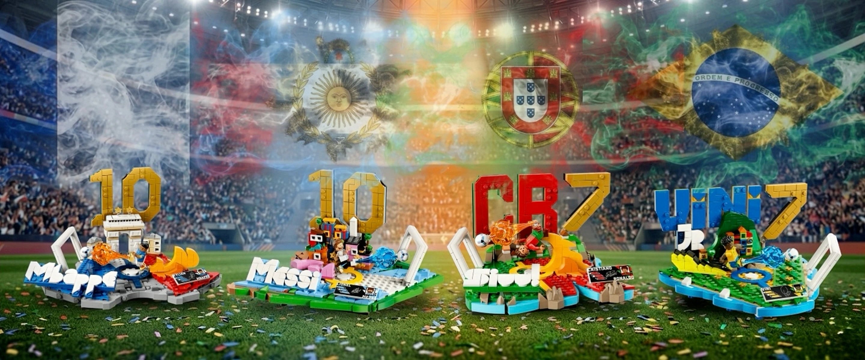 Zero To Zero Megastore Hero Banner Photo - LEGO Editions 43011 43012 43013 43027 Football Highlights 美斯 C朗 麥巴比 雲尼素斯